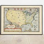 Pegziz pgzzNM2535 Amerika Haritası Sanatsal Duvar Dekorasyon Poster 60x90cm.