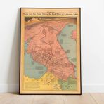 Pegziz pgzzNM2541 2. Dünya Savaşı Kafkasya Haritası Sanatsal Duvar Dekorasyon Poster 60x90cm.