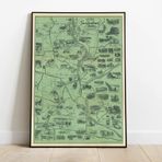Pegziz pgzzNM2543 Amerika iowa Eyaleti Haritası Sanatsal Duvar Dekorasyon Poster 60x90cm.