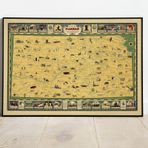 Pegziz pgzzNM2555 Kansas Haritası Sanatsal Duvar Dekorasyon Poster 60x90cm.