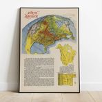 Pegziz pgzzNM2577 Kuzey Amerika Haritası Sanatsal Duvar Dekorasyon Poster 60x90cm.
