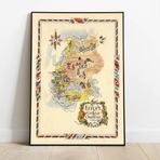 Pegziz pgzzNM2578 Doğu Avrupa Haritası Sanatsal Duvar Dekorasyon Poster 60x90cm.