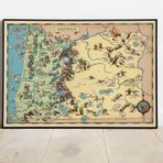 Pegziz pgzzNM2602 Oregon Haritası Sanatsal Duvar Dekorasyon Poster 60x90cm.