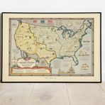 Pegziz pgzzNM2634 Amerika Haritası Sanatsal Duvar Dekorasyon Poster 60x90cm.