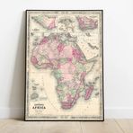 Pegziz pgzzNM2738 Afrika Kıtası Haritası Sanatsal Duvar Dekorasyon Poster 60x90cm.