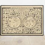 Pegziz pgzzNM2748 Dünya Köpek Türleri Haritası Sanatsal Duvar Dekorasyon Poster 60x90cm.