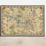 Pegziz pgzzNM2793 İskoçya Glasgow Haritası Sanatsal Duvar Dekorasyon Poster 60x90cm.