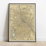Pegziz pgzzNM2803 Amerika Minneapolis Haritası Sanatsal Duvar Dekorasyon Poster 60x90cm.
