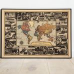 Pegziz pgzzNM2847 2. Dünya Savaşı Olayları Haritası Sanatsal Duvar Dekorasyon Poster 60x90cm.