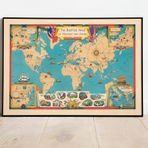 Pegziz pgzzNM2851 Dünya Saavaşları Tarihi Haritası Sanatsal Duvar Dekorasyon Poster 60x90cm.