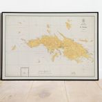 Pegziz pgzzNM2853 Amerika, Virjin Adaları Eski Haritası Sanatsal Duvar Dekorasyon Poster 60x90cm.