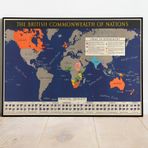 Pegziz pgzzNM2854 İngiliz Milletler Topluluğu Dünya Haritası Sanatsal Duvar Dekorasyon Poster 60x90cm.