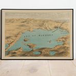 Pegziz pgzzNM2860 Marmara Denizi, İstanbul ve Çanakkale Boğazı Haritası Sanatsal Duvar Dekorasyon Poster 60x90cm.