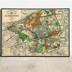 Pegziz pgzzNM2899 Almanya Gelsenkirchen Haritası Sanatsal Duvar Dekorasyon Poster 60x90cm.