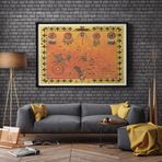 Pegziz pgzzNM2973 Amerikan Yerlileri Haritası Sanatsal Duvar Dekorasyon Poster 60x90cm.