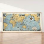 Pegziz pgzzNM2986 2. Dünya Savaşı Askeri Haritası Sanatsal Duvar Dekorasyon Poster 40x100cm.
