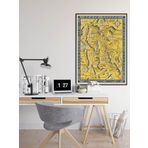 Pegziz pgzzNM3000 Amerika Ölüm Vadisi Haritası Sanatsal Duvar Dekorasyon Poster 60x90cm.