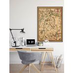 Pegziz pgzzNM3034 Amerika Michigan Haritası Sanatsal Duvar Dekorasyon Poster 60x90cm.