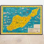 Pegziz pgzzNM3108 Amerika Santa Catalina Adası Haritası Sanatsal Duvar Dekorasyon Poster 60x90cm.