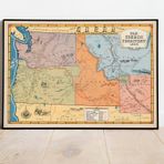 Pegziz pgzzNM3142 Amerika Oregon 1848 Haritası Sanatsal Duvar Dekorasyon Poster 60x90cm.