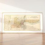 Pegziz pgzzNM3207 Şanghay Haritası Sanatsal Duvar Dekorasyon Poster 40x100cm.