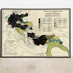 Pegziz pgzzNM3247 Almanya 1. Dünya Savaşı İttifakı Haritası Sanatsal Duvar Dekorasyon Poster 60x90cm.