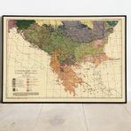 Pegziz pgzzNM3251 Balkanlar Haritası Sanatsal Duvar Dekorasyon Poster 60x90cm.