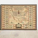 Pegziz pgzzNM663 Kuzey Amerika Balık Türleri Haritası Sanatsal Duvar Dekorasyon Poster 60x90cm.
