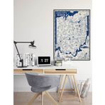 Pegziz pgzzNM671 Amerika Ohio Eyaleti 1939 Haritası Sanatsal Duvar Dekorasyon Poster 60x90cm.