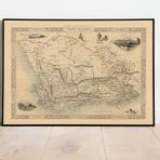 Pegziz pgzzNM678 Güney Afrika Cape Colony 1851 Haritası Sanatsal Duvar Dekorasyon Poster 60x90cm.