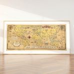 Pegziz pgzzNM680 Birleşmiş Milletler Dünya Haritası Sanatsal Duvar Dekorasyon Poster 40x100cm.