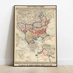 Pegziz pgzzNM684 Berlin konferansı Sonrası Balkanlar ve Kafkasya Haritası Sanatsal Duvar Dekorasyon Poster 60x90cm.