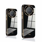 PEIYE Honor Magic 6 Lite 5G / Honor X9b için kılıf, darbeye dayanıklı tampon silikon koruyucu kılıf, parlak yüzeyli ve altın kenarlı yumuşak TPU cep telefonu kılıfı, siyah