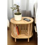 Peka Country Tasarımlı Zigon Sehpa - 45x30 cm Ahşap Malzeme ile Salon ve Oturma Odası İçin - Safir Meşe