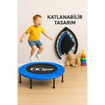 Pekial CKSpor 102 Cm Katlanabilir Trambolin | Kuruluma Hazır Ev Tipi Fitness Trambolini - Mavi