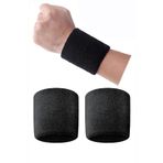 Pekial CKSpor 2 Adet Sporcu Havlu El Bilekliği, Siyah, Unisex