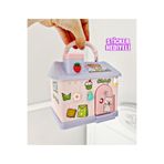 PEKİBU EV TASARIM ÇOCUK KUMBARA ANAHTARLI PEMBE RENK (STİCKER HEDİYELİ)