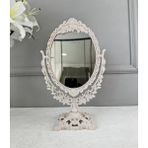 Pekibu VİNTAGE OVAL ÇİFT TARAFLI Makyaj Aynası 1,85 lt Krem Renk Cam Malzeme