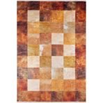 Pekin Turuncu Patchwork Makinada Yıkanabilir Kaymaz Taban Dijital Makine Baskı Salon Halı-I-Haln-HLN189-80x250