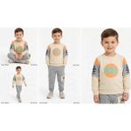 Pekmini Bebe 4/10 Yaş Kargo Cepli Penye Çocuk Takımı - 5 Yaş - Krem