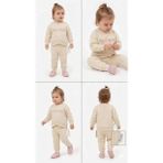 Pekmini Bebe 6/24 Ay Nakışlı Penye Bebek Takımı - 9 Ay - Krem