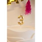 PEKSHOP 3 Yaş Gold Mum Rakam Pasta Mumu Yaş Mum Gold Renk