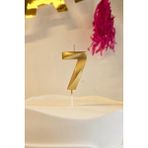 Pekshop 7 Yaş Gold Mum Rakam Pasta Mumu Yaş Mum Gold Renk - Metalik Altın - 1 Adet