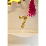 PEKSHOP 7 Yaş Gold Mum Rakam Pasta Mumu Yaş Mum Gold Renk