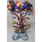 Pekshop Ayaklı Cadılar Bayramı Ağacı Folyo Balon Dallı Korkunç Halloween Ağaç Folyo Balon Yerde Durabilen Dev Balon