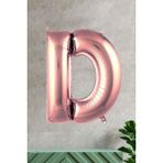 Pekshop D Harfi Rose Gold Folyo Balon 100 cm 40 Inç 1 Metre Baş Harf Balon - Renkli