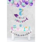 Pekshop Deniz Kızı Tema Doğum Günü Balon Zinciri Rakam Balonlu Deniz Kızı Seti - Renkli - 2