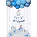 Pekshop Frozen Elsa Tema Doğum Günü Balon Zinciri Seti Masa Üstü Panolar Karlar Ülkesi Konsept Yaş Doğum Günü Balonları - Çok Renkli - 6