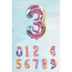 Pekshop Gökkuşağı Rakam Folyo Balon Deniz Kızı Tema Rakam Balon 75CM 3