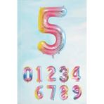 Pekshop Gökkuşağı Rakam Folyo Balon Deniz Kızı Tema Rakam Balon 75CM 5